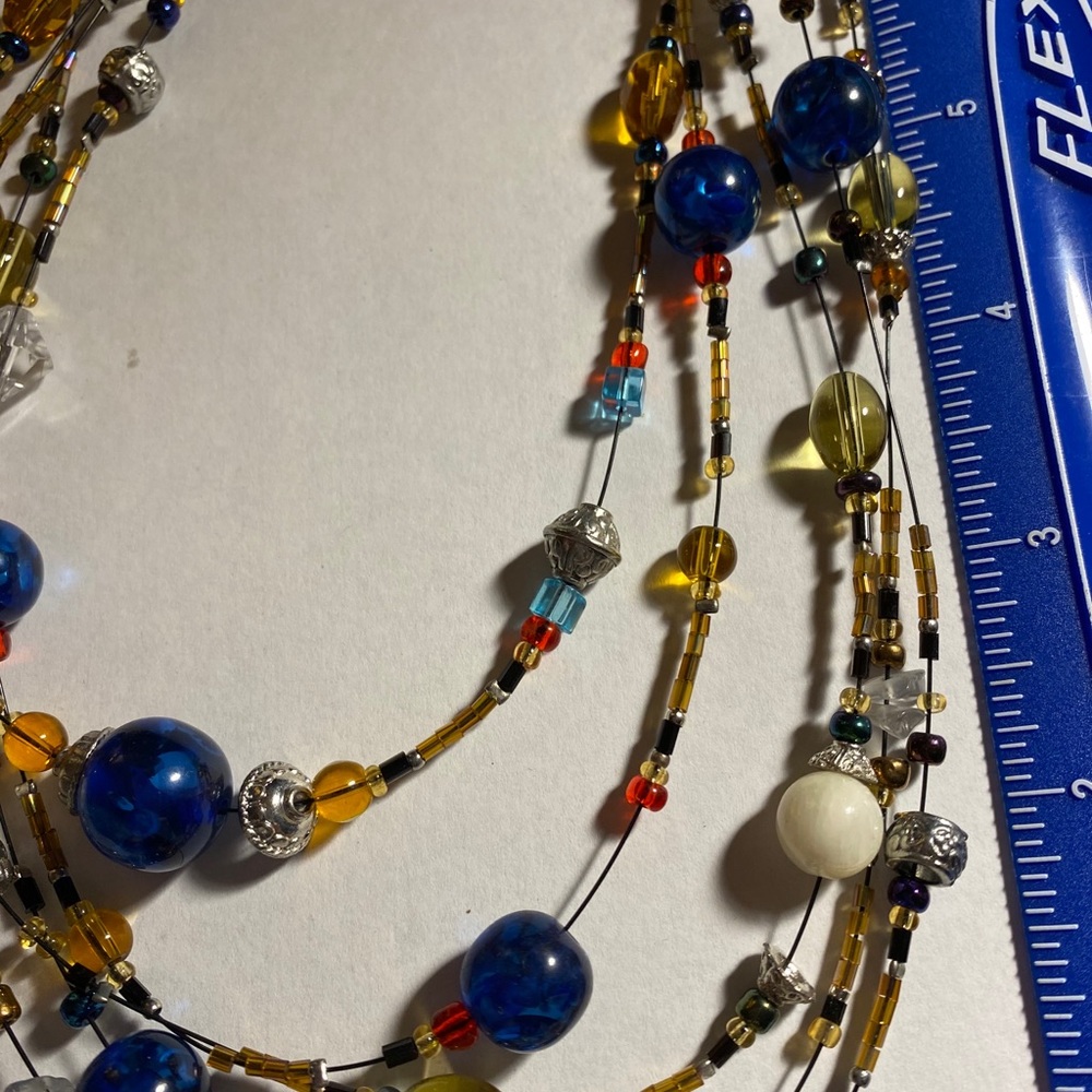 Approximate 9” 5 Multi Strand Multi Bead Necklace - image 5